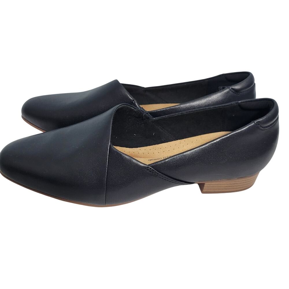 Clarks's Juliet Palm Women's Black Leather Loafers Size 11D 72325-2778 - Picture 2 of 7
